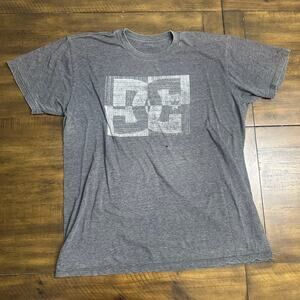 Vintage DC Shoes Graphic T-Shirt Gray Skate Logo Short Sleeve Streetwear L Mens